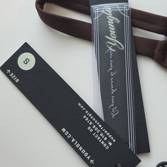 YoungLA Chocolate Brown Sports Bra Small G103 - Picture 2 of 4